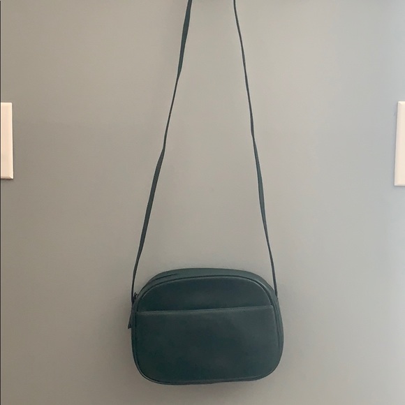 Vintage Handbags - - Vintage leather green cross body purse